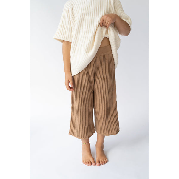 Illoura Chocolate Essential Knit Ribbed Pants