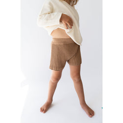 Illoura Chocolate Essential Knit Ribbed Shorts