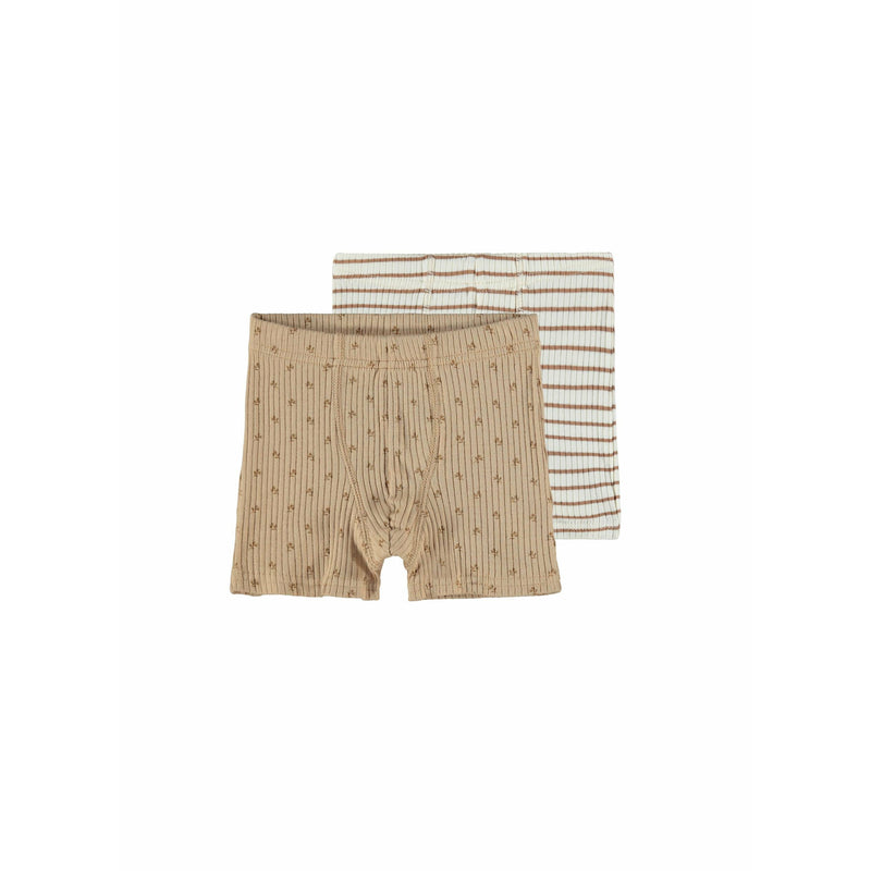 Lil' Atelier Tobacco Boxer Shorts - 2 Pack