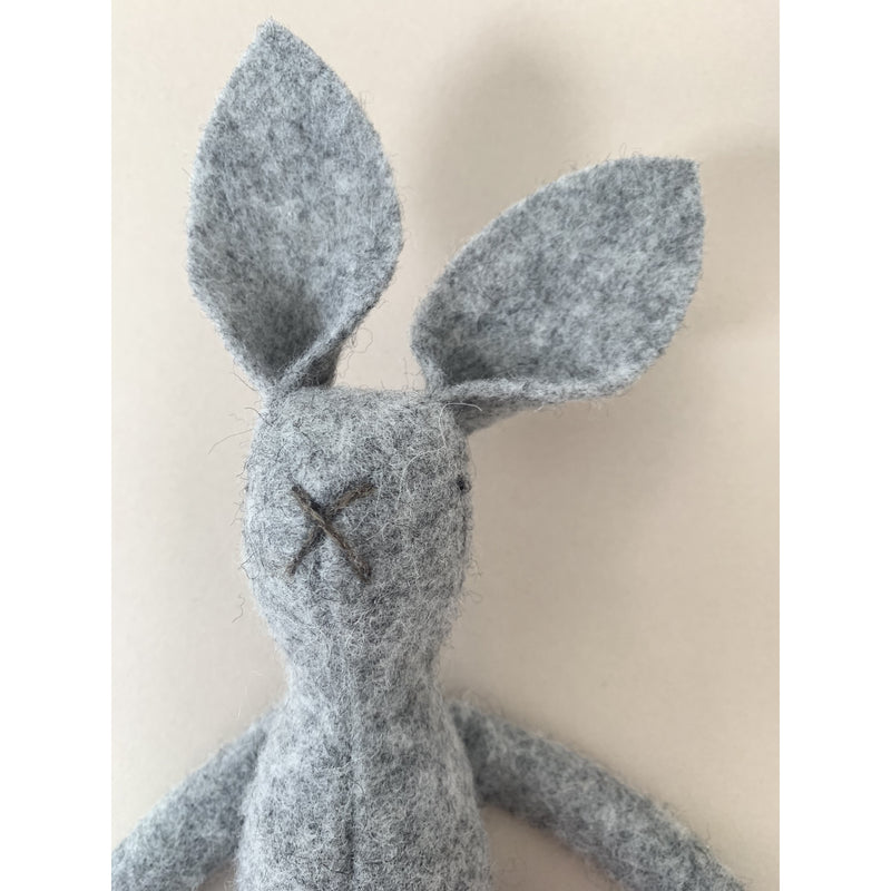 Mims Heritage Grey Natural Wool Bunny